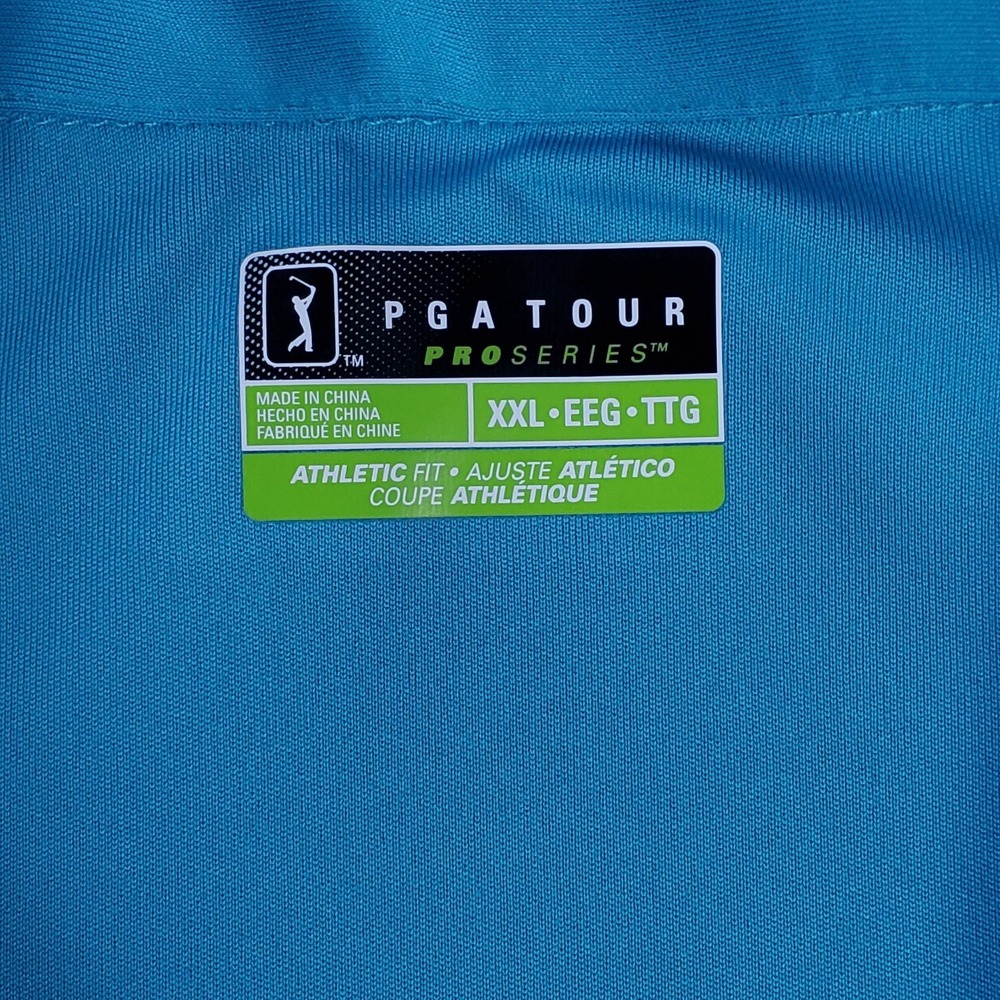 PGA Tour Pro Series Golf Polo Shirt Mens XXL Blue Athletic Fit Performance - Picture 4 of 8